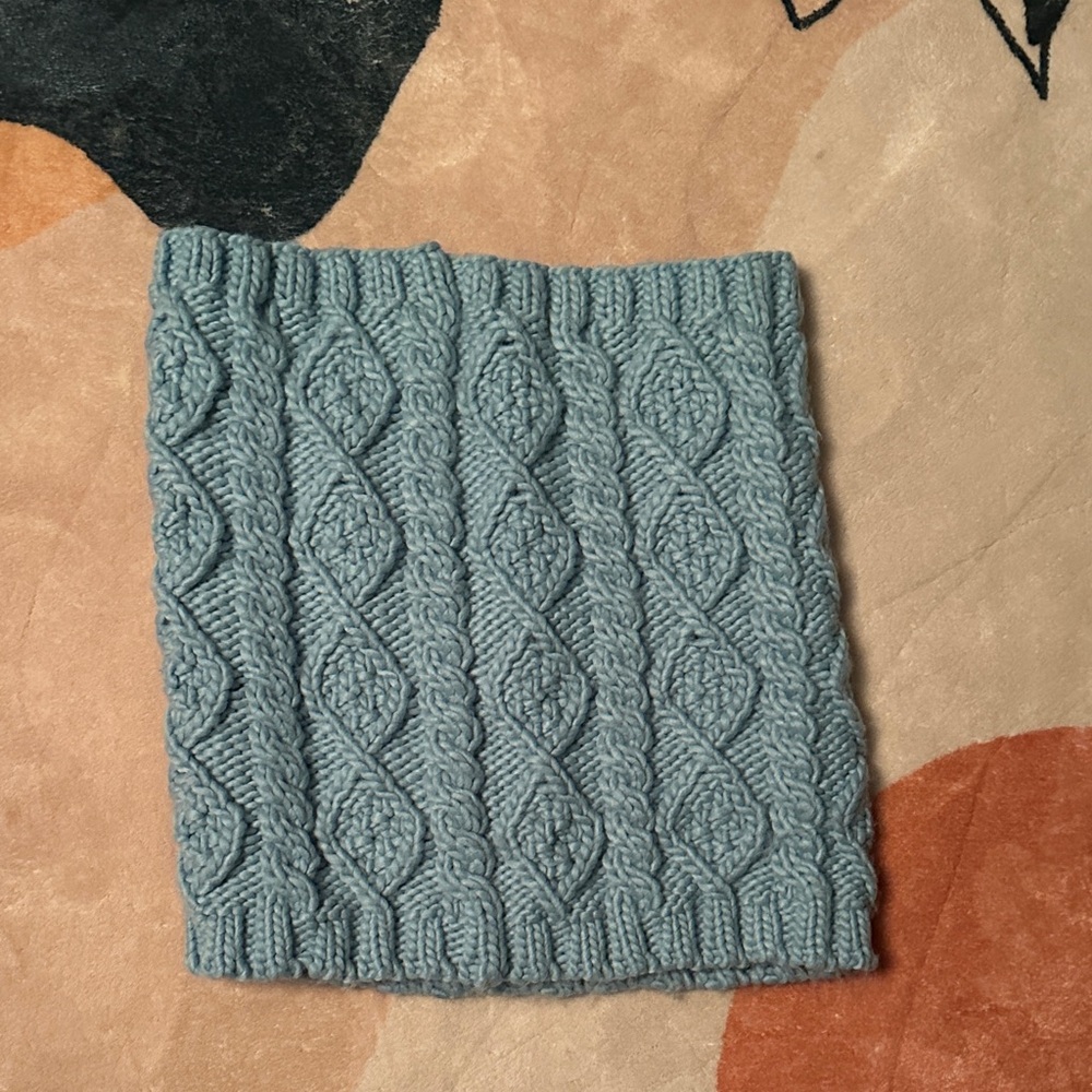 Blue Cable Knit Scarf, neck warmer